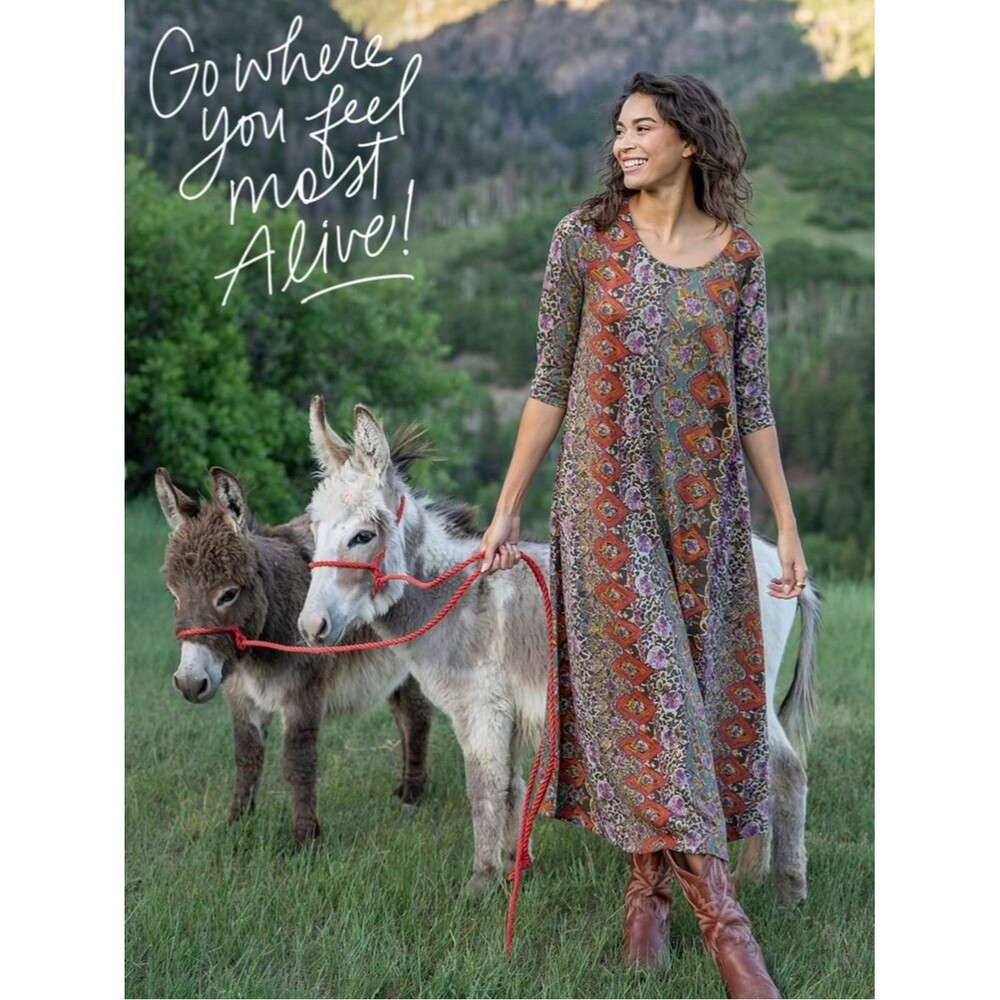 NATURAL LIFE Sweater Knit Maxi Dress Sz L Cottage core Granola Girl Boho Cozy